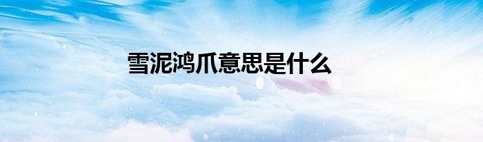 雪泥鸿爪意思是什么