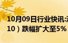 10月09日行业快讯:沪深300股指期货（IF2410）跌幅扩大至5%