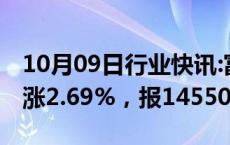 10月09日行业快讯:富时A50期指连续夜盘收涨2.69%，报14550点