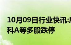 10月09日行业快讯:房地产板块持续下挫，万科A等多股跌停