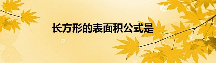 长方形的表面积公式是