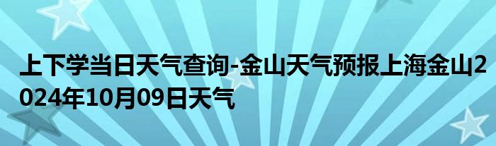 上下学当日天气查询-金山天气预报上海金山2024年10月09日天气