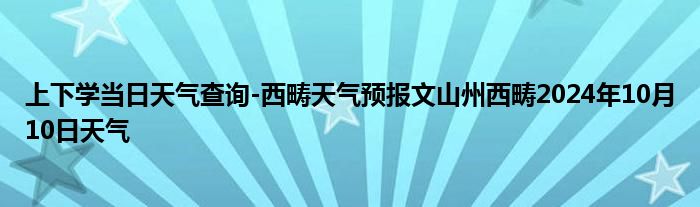 上下学当日天气查询-西畴天气预报文山州西畴2024年10月10日天气