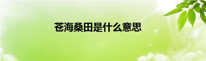 苍海桑田是什么意思