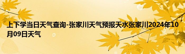 上下学当日天气查询-张家川天气预报天水张家川2024年10月09日天气