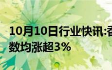 10月10日行业快讯:香港恒生指数 恒生科技指数均涨超3%