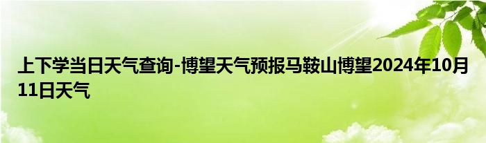 上下学当日天气查询-博望天气预报马鞍山博望2024年10月11日天气