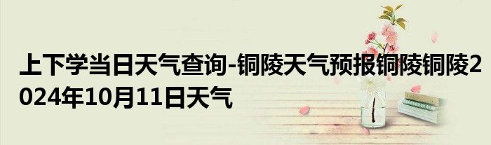 上下学当日天气查询-铜陵天气预报铜陵铜陵2024年10月11日天气