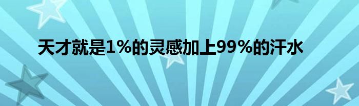 天才就是1%的灵感加上99%的汗水