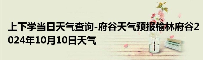 上下学当日天气查询-府谷天气预报榆林府谷2024年10月10日天气