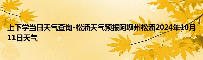 上下学当日天气查询-松潘天气预报阿坝州松潘2024年10月11日天气