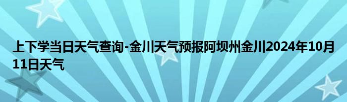 上下学当日天气查询-金川天气预报阿坝州金川2024年10月11日天气