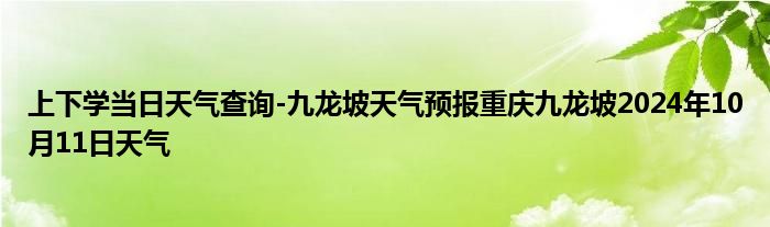 上下学当日天气查询-九龙坡天气预报重庆九龙坡2024年10月11日天气