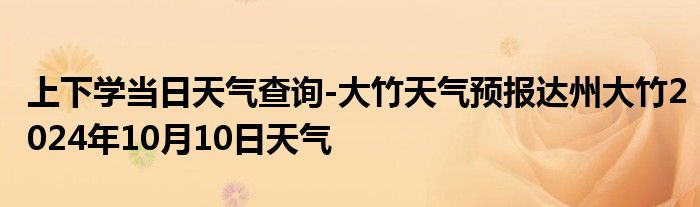 上下学当日天气查询-大竹天气预报达州大竹2024年10月10日天气