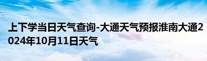 上下学当日天气查询-大通天气预报淮南大通2024年10月11日天气