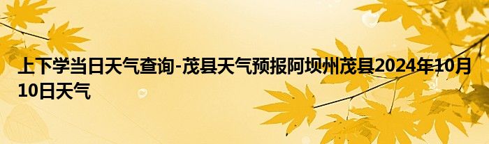 上下学当日天气查询-茂县天气预报阿坝州茂县2024年10月10日天气