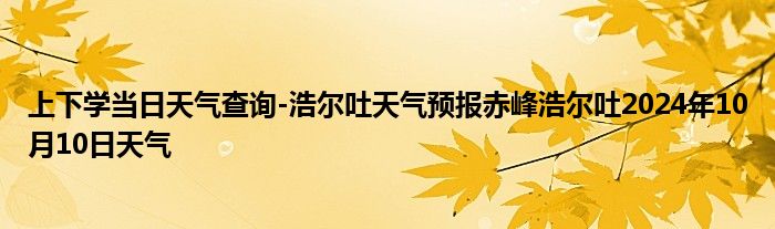 上下学当日天气查询-浩尔吐天气预报赤峰浩尔吐2024年10月10日天气