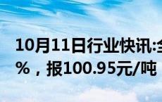 10月11日行业快讯:全国碳市场今日收跌1.90%，报100.95元/吨