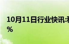 10月11日行业快讯:科创50指数跌幅扩大至4%