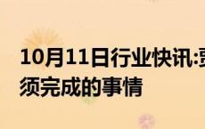 10月11日行业快讯:贾跃亭：还债回国是我必须完成的事情