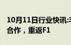 10月11日行业快讯:丰田与哈斯车队达成技术合作，重返F1