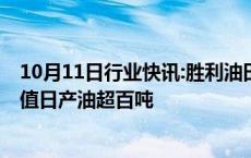 10月11日行业快讯:胜利油田：胜利济阳页岩油36口油井峰值日产油超百吨