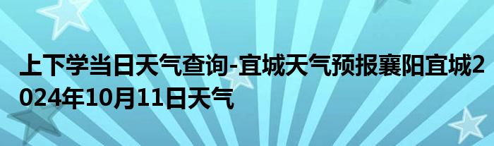 上下学当日天气查询-宜城天气预报襄阳宜城2024年10月11日天气