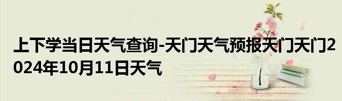 上下学当日天气查询-天门天气预报天门天门2024年10月11日天气