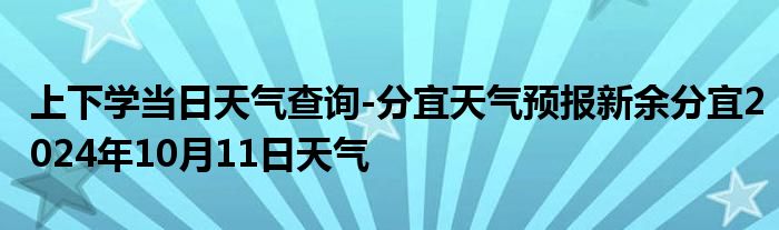 上下学当日天气查询-分宜天气预报新余分宜2024年10月11日天气