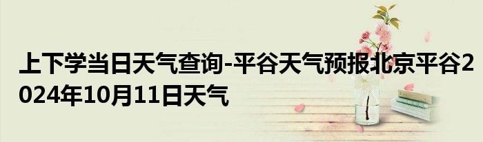 上下学当日天气查询-平谷天气预报北京平谷2024年10月11日天气