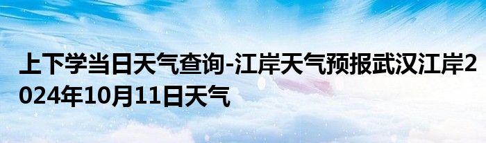 上下学当日天气查询-江岸天气预报武汉江岸2024年10月11日天气