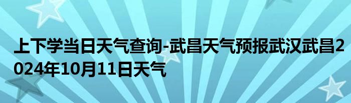 上下学当日天气查询-武昌天气预报武汉武昌2024年10月11日天气