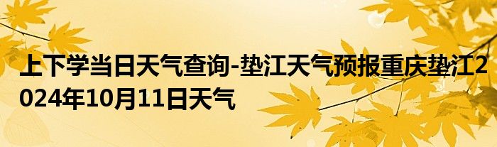 上下学当日天气查询-垫江天气预报重庆垫江2024年10月11日天气