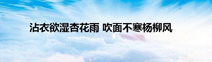 沾衣欲湿杏花雨 吹面不寒杨柳风