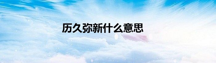 历久弥新什么意思