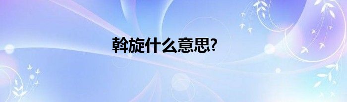 斡旋什么意思?