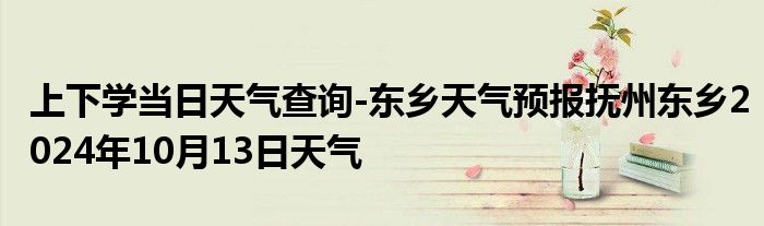 上下学当日天气查询-东乡天气预报抚州东乡2024年10月13日天气