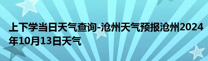 上下学当日天气查询-沧州天气预报沧州2024年10月13日天气