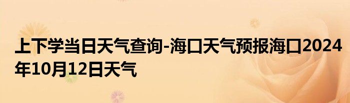 上下学当日天气查询-海口天气预报海口2024年10月12日天气