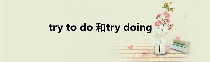 try to do 和try doing