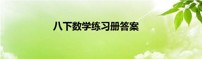 八下数学练习册答案