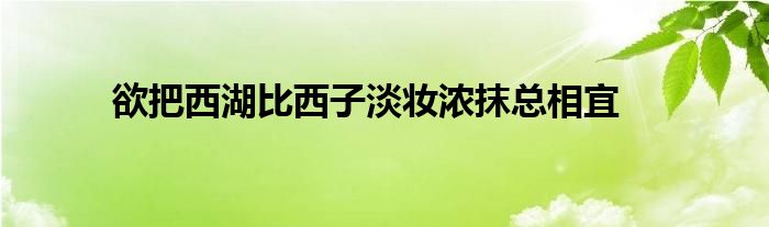 欲把西湖比西子淡妆浓抹总相宜