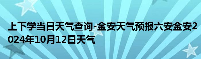 上下学当日天气查询-金安天气预报六安金安2024年10月12日天气