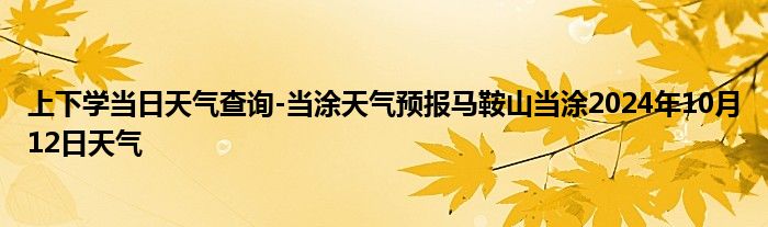 上下学当日天气查询-当涂天气预报马鞍山当涂2024年10月12日天气