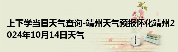 上下学当日天气查询-靖州天气预报怀化靖州2024年10月14日天气