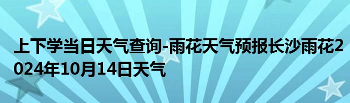 上下学当日天气查询-雨花天气预报长沙雨花2024年10月14日天气