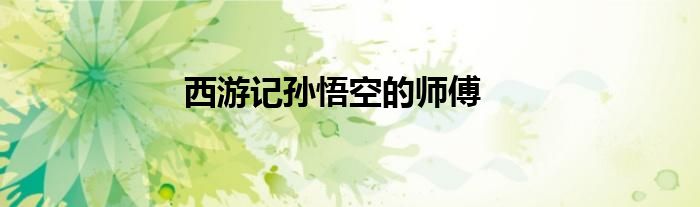 西游记孙悟空的师傅