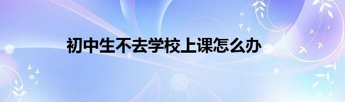 初中生不去学校上课怎么办