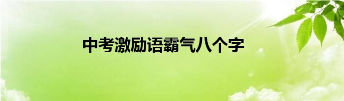 中考激励语霸气八个字