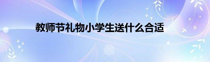 教师节礼物小学生送什么合适